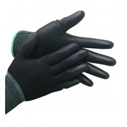 ESD Antistatic Black PU Coated Palm Fit Glove