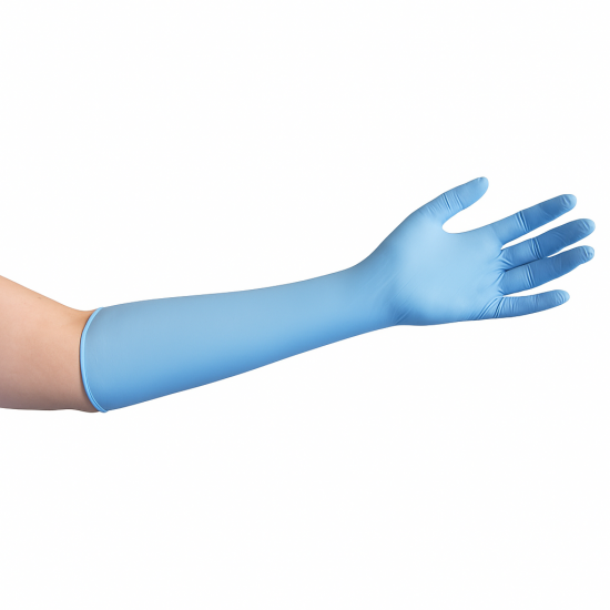 Glove CleanCare Nitrile Blue 16" Smooth Textured