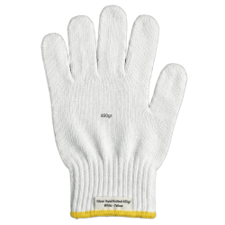 Glove Hand Knitted 450gr, White - Yellow