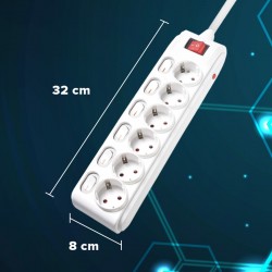 KENMASTER switch socket 4 Meter F-66 (6 Holes)