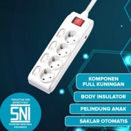 KENMASTER Switch Socket 4 Meter F-44 (4 Holes)