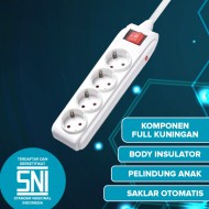 KENMASTER Switch Socket Overheat 4 Holes + 4 meters cable