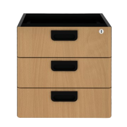Office Drawer Wood 3 Tier Mobile M-H03# 390 (W) × 530 (D) × 615 (H) mm