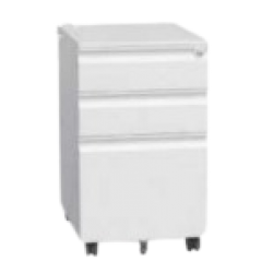 Office Cabinet Steel File 3 Drawer Mobile HY-MFC-005 White 390 (W) × 500 (D) × 600 (H) mm