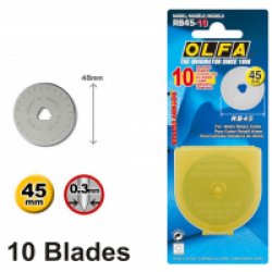 OLFA Rotary cutter Spare Blade dia 45mm RB-45-10 (10pcs pack) X01-0086 RB45-10(296-5755) 296-5755