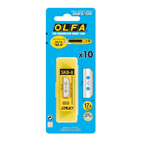 OLFA Spare Blade for SK-8 SKB-10B (10pcs pack with blister pack) X01-0077