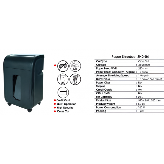 Joyko Paper Shredder SHD-04 Joyko Paper Shredder SHD-04