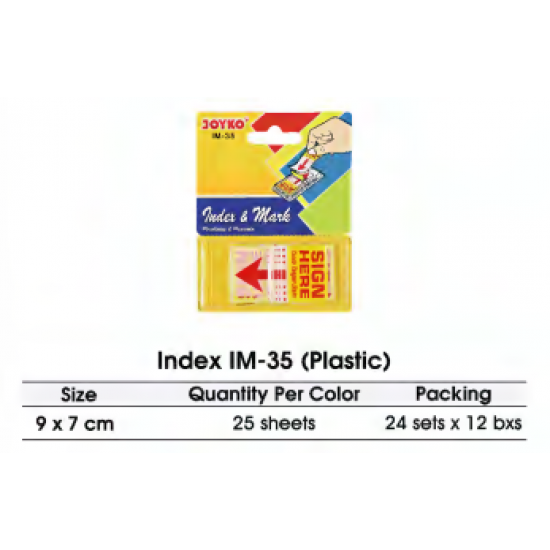 Joyko Sticky Note Plastic Sign Here IM-35 Joyko Sticky Note Plastic Sign Here IM-35